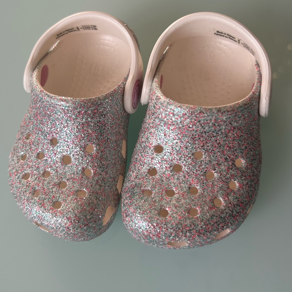 Glitter crocs baby size C4